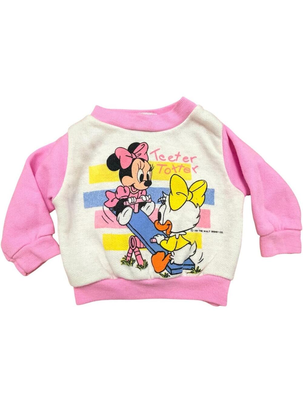 1984 Vintage Disney Minnie & Daisy Pink Raglan Sweatshirt